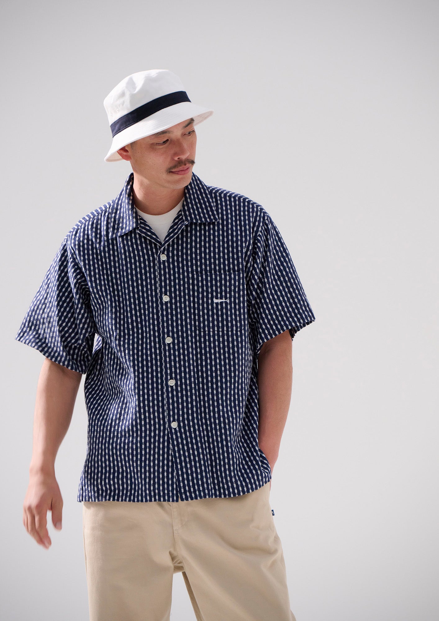 PIER OPEN COLLAR TEXTILE SS SHIRT – DESCENDANT