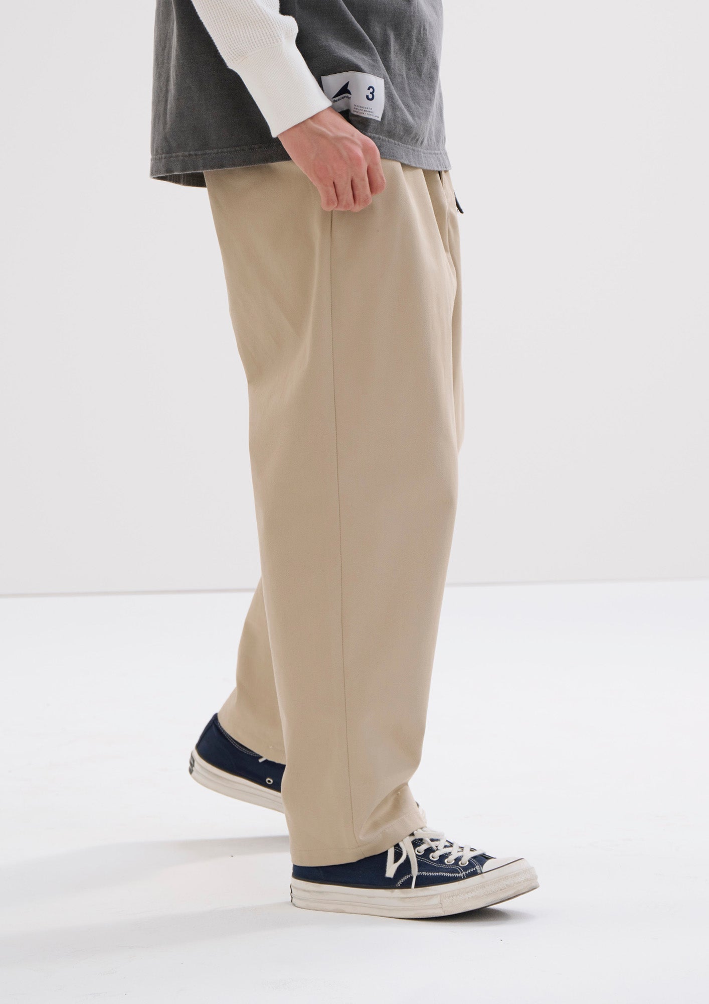 DESCENDANT DC-6 オーガニックコットン ツイル トラウザーズ 3 DC-6 ORGANIC COTTON TWILL TROUSERS – DESCENDANT